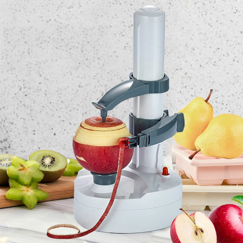 El-Spiral Apple Skrællekniv Cutter Frugt Slicer Kartoffel Automatisk Batteridrevet Maskine Skrællekniv Pålægsmaskine Maskine Køkken Værktøjer
