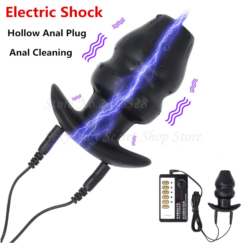 Elektro Chok Hule Butt Plug Enemator 10 Speed Vibrator Anal Dilator Peep Elektriske Massageapparat Sex Legetøj til Mænd, Kvinder, Par