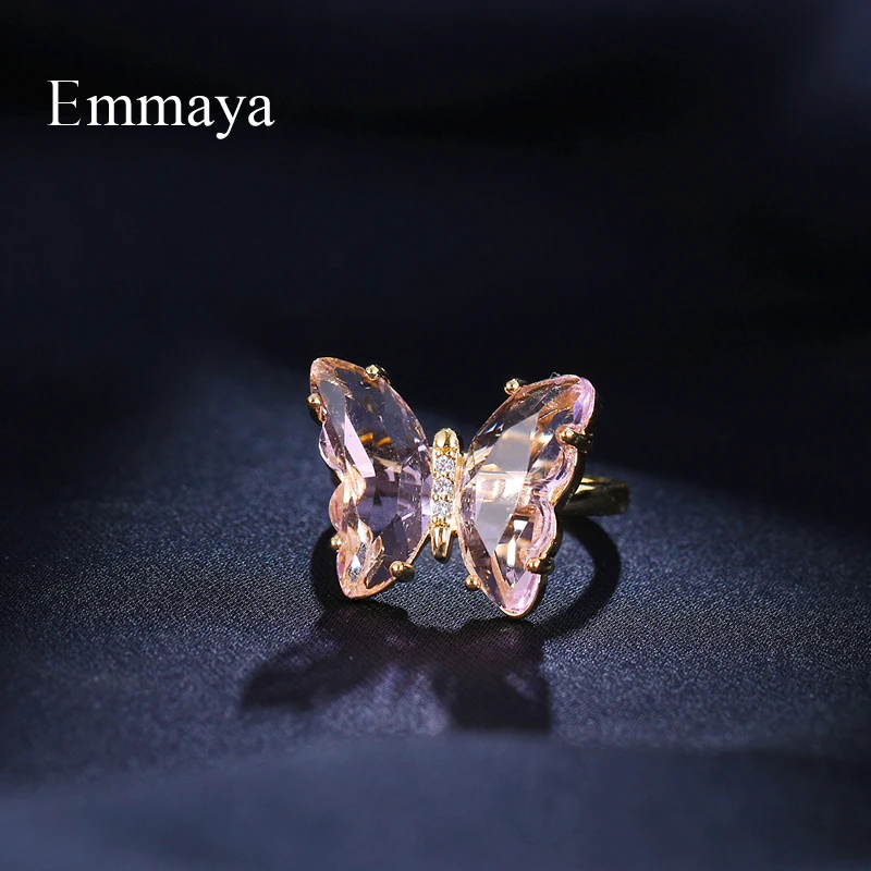 Emmaya Fascinerende Butterfly Udseende Justerbar Ring Piger Smukke Dekoration Fashion Party Flerfarvet Valg Fancy Smykker