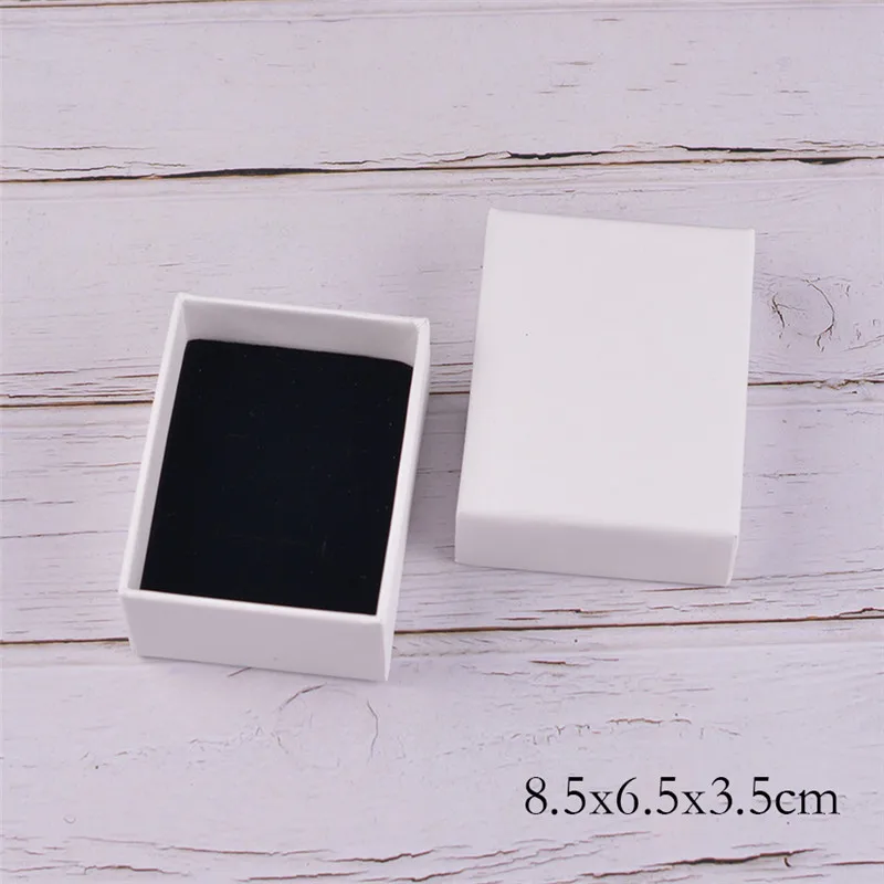 Engros 100PCS/meget Høj Kvalitet, Luksus Hvid/Brun/Sort/Sølv Papir box til Smykker Ring Emballage Brugerdefinerede trykt logo