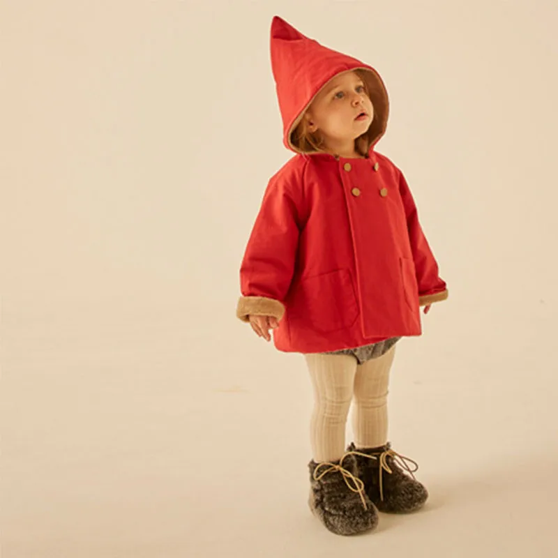 EnkeliBB Elf Kids Vinter Flået, Frakker Dejlig Jakke Til Drenge og Piger Grøn Rød Gul lille Barn Pels Hoody med Brand Design