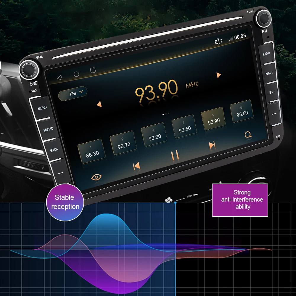Eunavi 2Din Android Bil Radio GPS For VW Passat B5 B6 CC Polo GOLF 5 6 Touran Jetta Tiguan Touran Bora Magotan CC Autoradio DSP