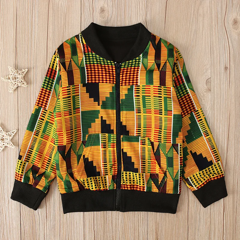 Europæiske Og Amerikanske Drenge Og Piger, Tøj Afrikanske Boho Stil Printet Skjorte Lynlås Jakke børnetøj