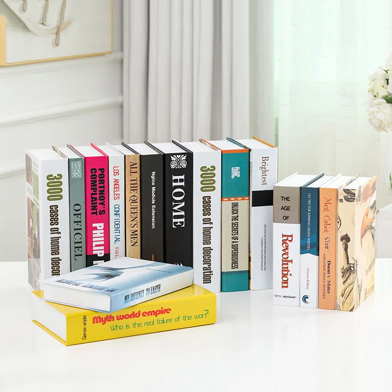 Falske Bøger til Dekoration Sæt Moderne Simulering engelsk Bog Home Decor Club Hotel Model Værelses Undersøgelse Bløde Fashion Designer Bøger
