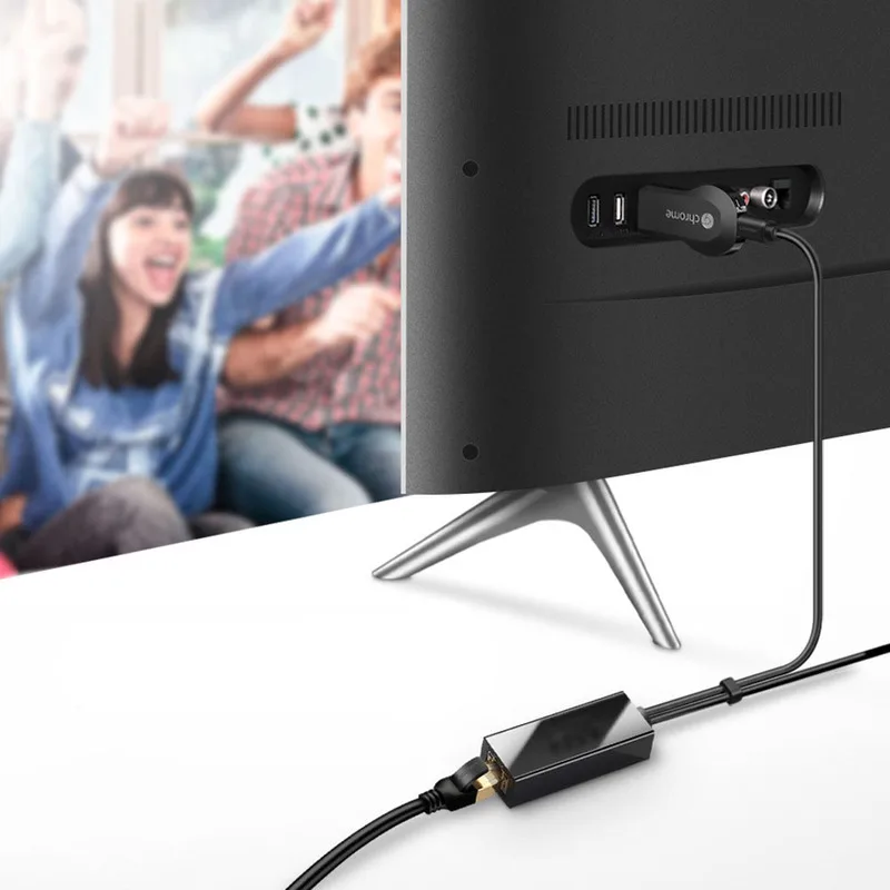 Fire TV Stick Adapter Ethernet-Kabel-TV Brand Chromecast Ultra2/1/Audio Micro USB til RJ45 100mbps med USB Power Supply Kabel