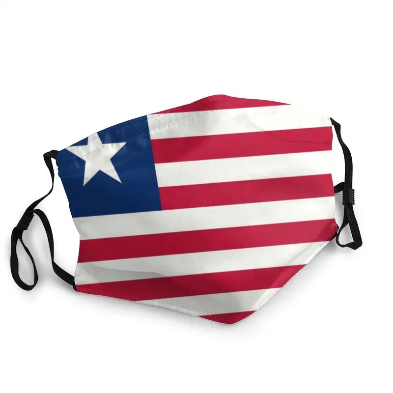 Flag Liberia Maske Anti Støv Vaskbar Ansigtsmaske Beskyttelse Cover Unisex Respirator Munden-Dæmpe