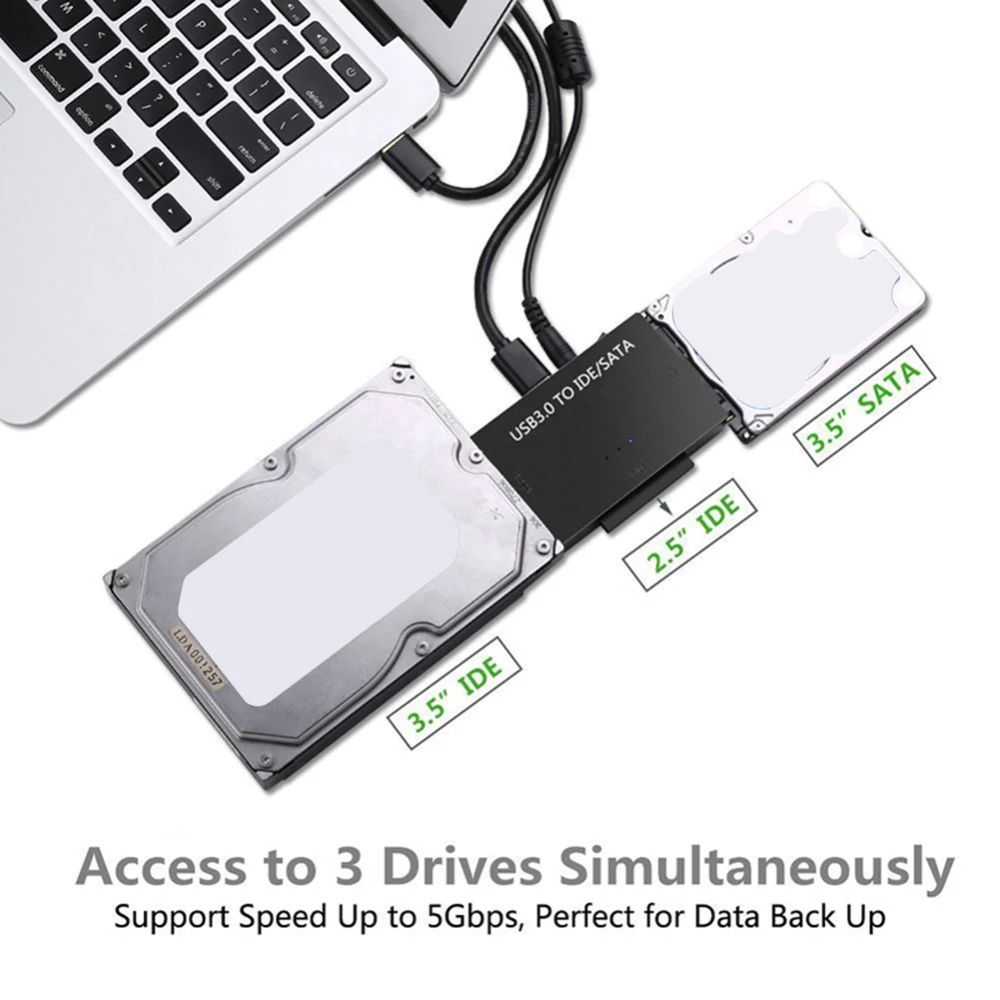 For 2.5/3.5 Optiske Drev, HDD med en SSD SATA Combo USB-IDE til SATA Adapter Harddisk SATA til USB3.0 Overførsel Af Data Converter Hot
