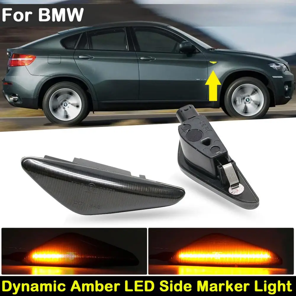 For BMW X5 E70 E71 X5 E72 X6 F25 X3 Røget Linse Bil Foran Dynamisk Amber LED Side Markør Lys blinklys Lampe