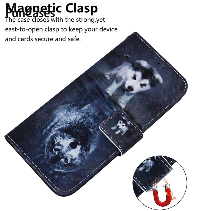 For Huawei Honor 8S Tilfælde Wolf Panda Magnetisk Flip Wallet Cover Til Huawei Y5 2019 Y52019 Huawie Huawai Ære 8s 8 S Coque Hawaii