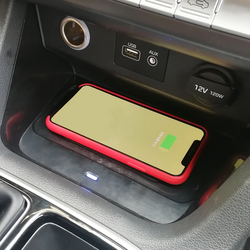 For Hyundai Sonata 9 2017 2018 2019 bil tilbehør mobiltelefon 10W QI trådløse oplader-telefon adapter, opladning case holde telefonen