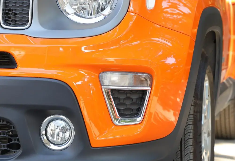 For Jeep Renegade 2019 2020 Forreste blinklys Lampe Lys Dekoration Dække Trim Mærkat ABS Chrome Bil Udvendig Tilbehør