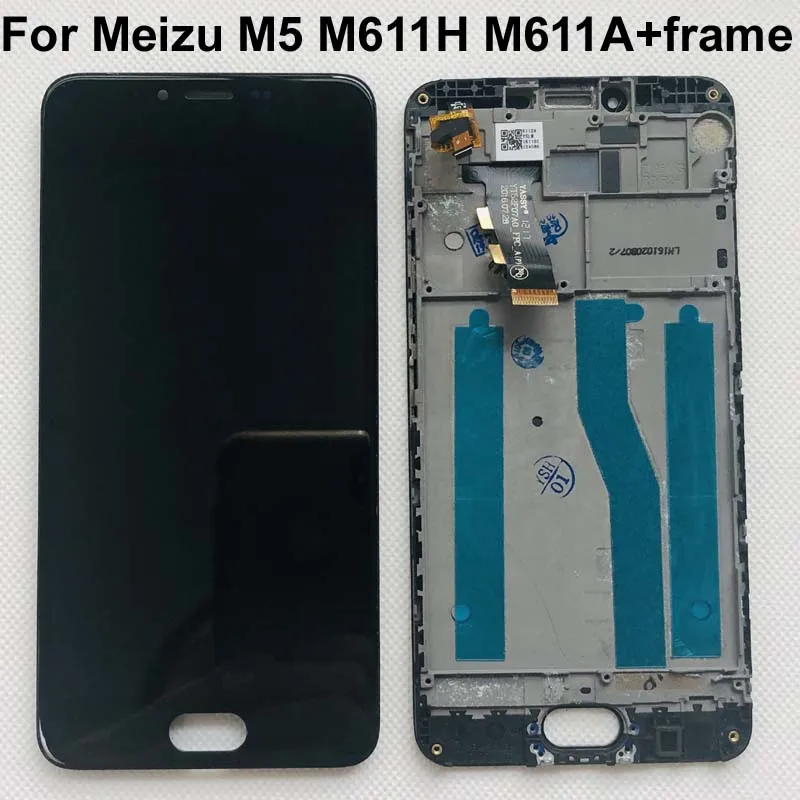For Meizu M5 LCD-Skærm Touch screen Digitizer Assembly M611D M611Y M611A For MEIZU M5 mini Med Ramme 5.2 tommer M611h Oprindelige