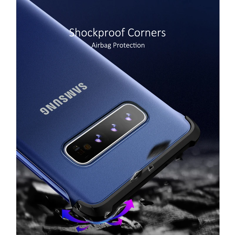 For Samsung Galaxy S10 Plus Tilfælde Airbags Kofanger Stødsikkert Tilfælde Xundd Candy Farve Portective Cover til Galaxy S10 Silikone Reb