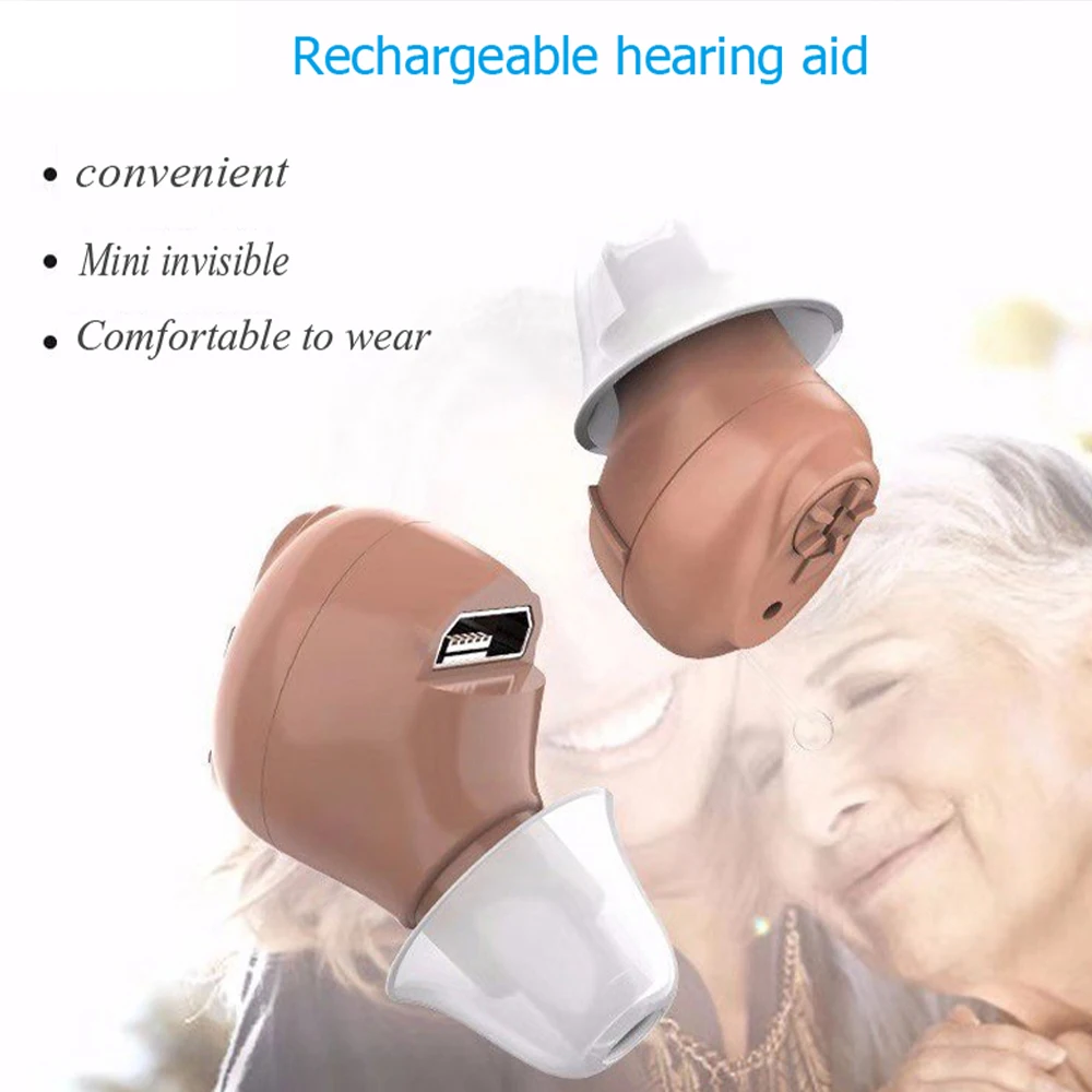 For Ældre med nedsat Hørelse USB-høring hjælpe enhed Wireless Mini Digitale høreapparat, Bærbare Lyd Forstærker Hovedtelefon Øre Støtte