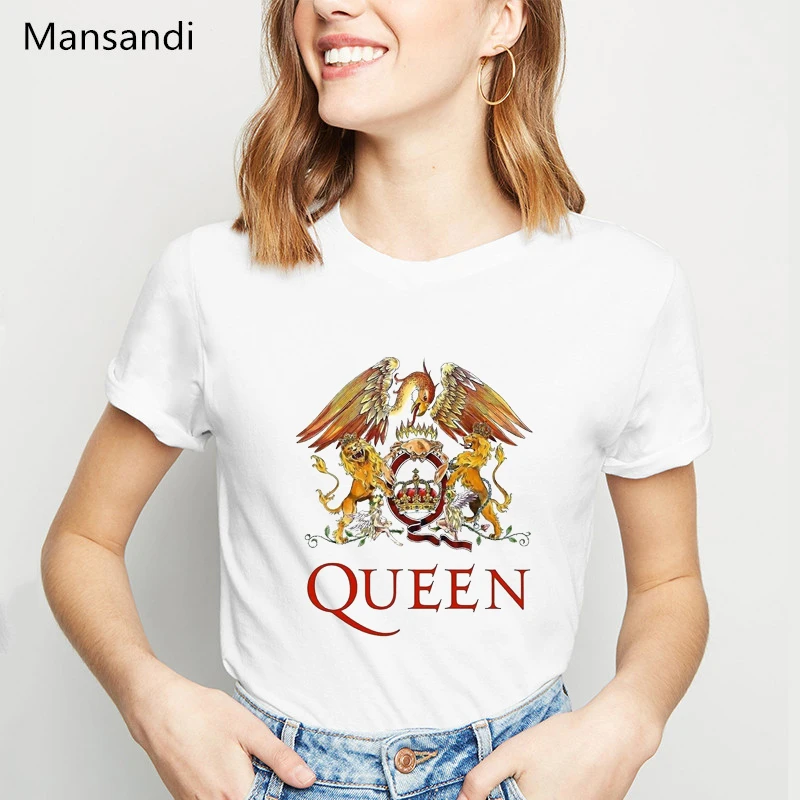 FREDDIE MERCURY Skitse trykte t-shirt kvinder tøj 2019 sjove vogue dronningen band tshirt femme sommer toppe kvindelige t-shirt