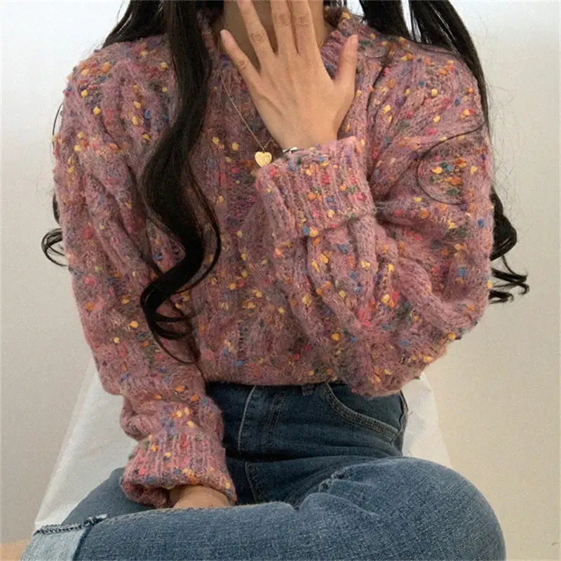 Fremmede Kitty Mode 2020 Nye Kvinder Smarte Slik-Farve Solid Studerende Blød Sexet Varm Sød Strikket Farve-Hit Pullover Sweater