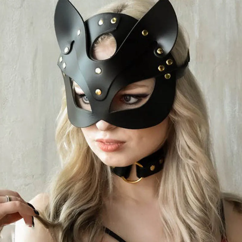 Fullyoung Sexet Cosplay Bdsm Fetish Maske Kvinder, Halloween, Karneval Maskerade Bundet Masker Voksen Spil Speciel Kat Ører Masker