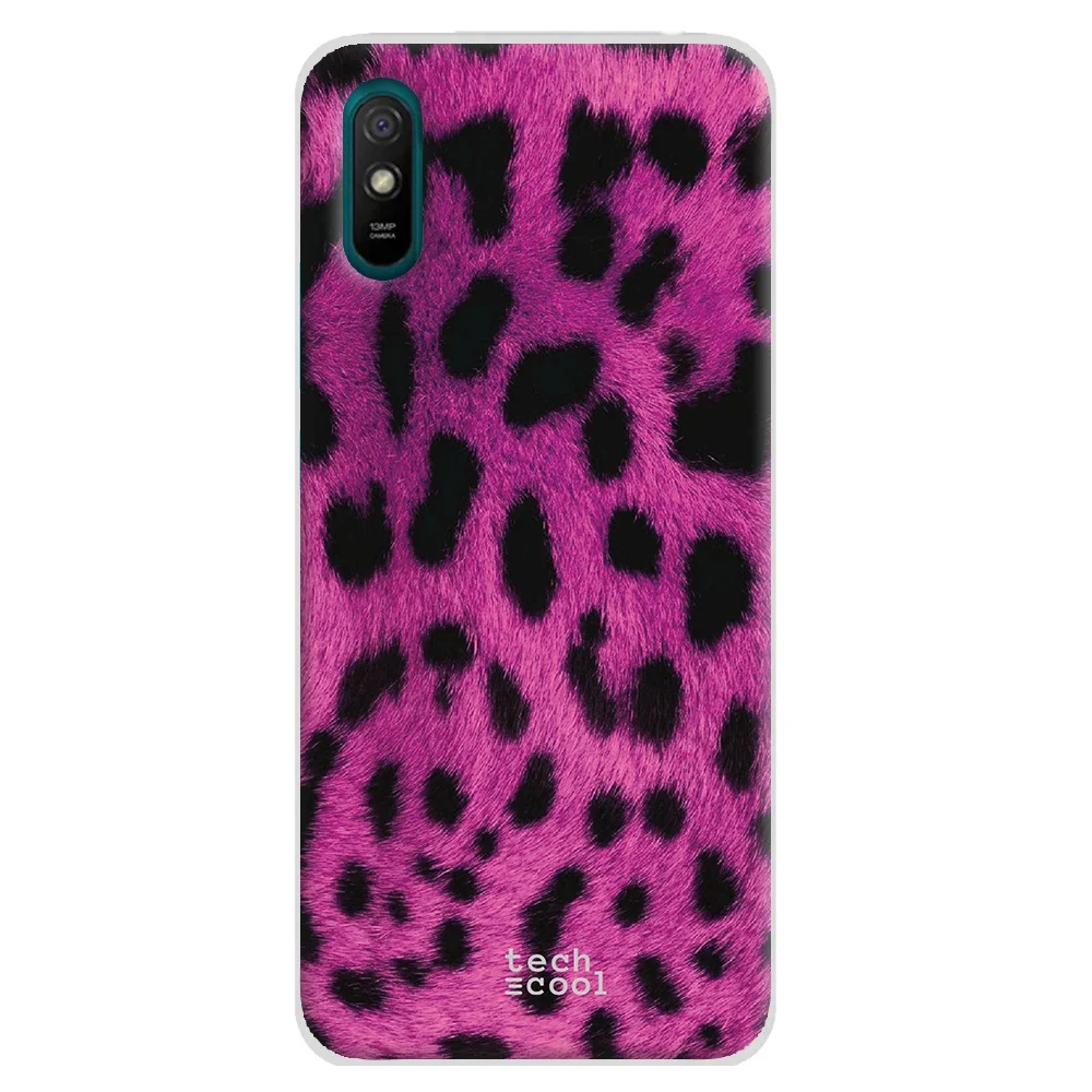 FunnyTech®Silikone Tilfældet for Xiaomi Redmi 9A l pink leopard tekstur