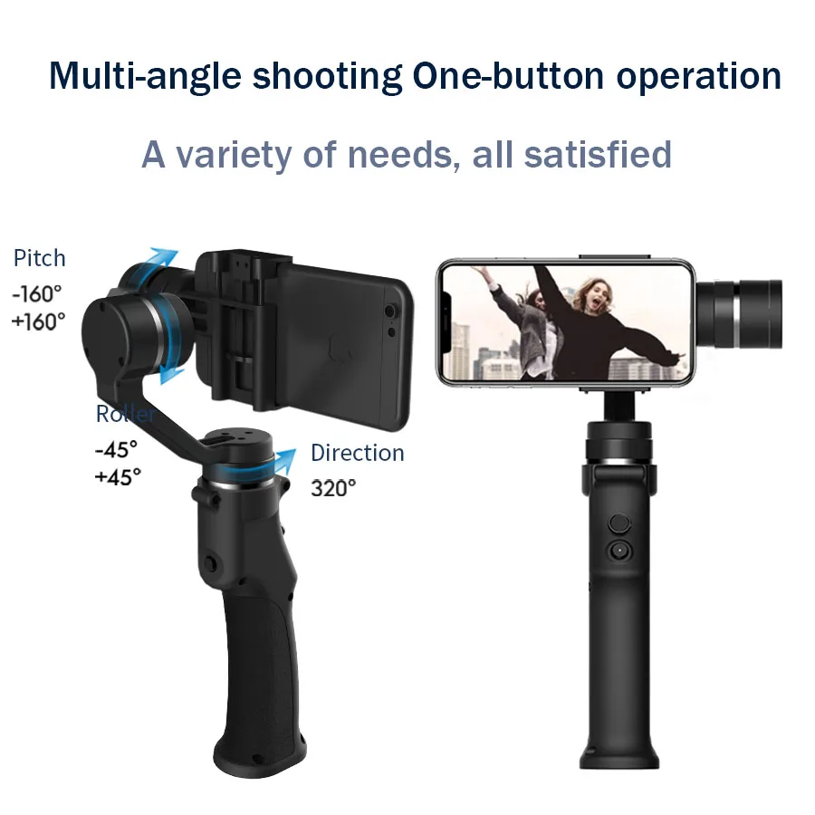 Funsnap Fange 3 Akse Håndholdte Gimbal Stabilisator Gimbal Smartphone Til Gopro Sjcam Xiaomi 4k-Action-Kamera Kardanled Stabilisator