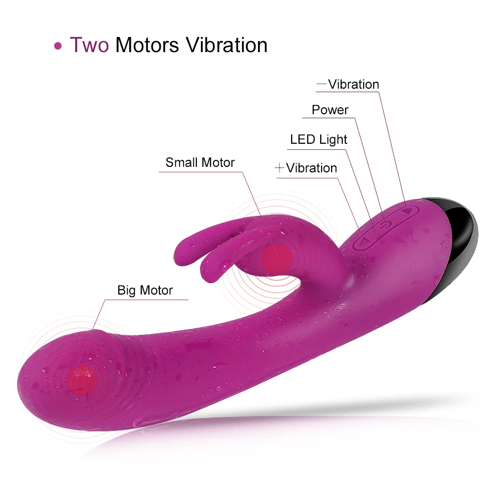 G Spot Rabbit Dildo Vibrator Orgasme Kraftfulde Håndsex Dobbelt Motor Vibrationer Voksen Seksuel Wellness-Sex Legetøj til Kvinder Massageapparat