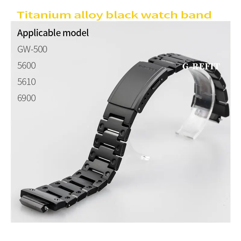 G-Sæt GW5000 DW5600 GW5600E DW5035 Titanium legering Watchbands Bezel og Strop Sæt Urrem Bezel/Sag Med Værktøjer sort tilfælde