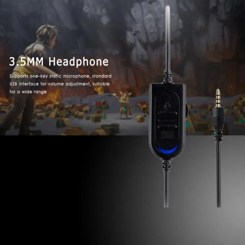 Gamer Headset Med Mikrofon Til PC Øretelefoner Tung Bas HiFi Hovedtelefoner Gaming Headset