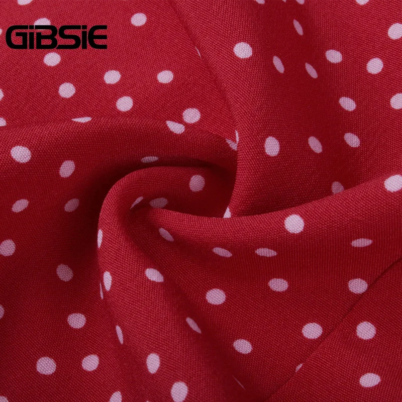 GIBSIE Plus Size butterfly Hals Dot Print Kjole Kvinder med Lange Ærmer Elegant Retro-Mini Kjoler i Stor Størrelse Kvindelige Afslappet A-line Kjole