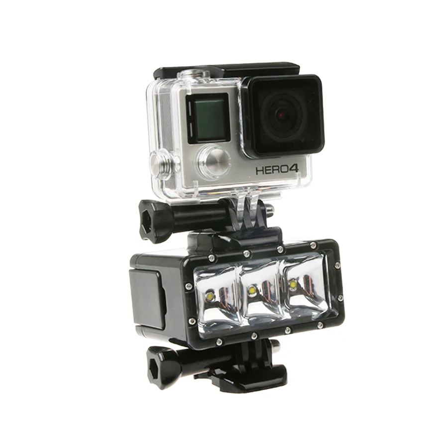 Go Pro Dykning Led-Blitz dykke Lys Underwater lamp (2x Hero4 Batteri) Til GoPro Hero 7 6/5 3 4S for yi 4K SJCAM action-kamera