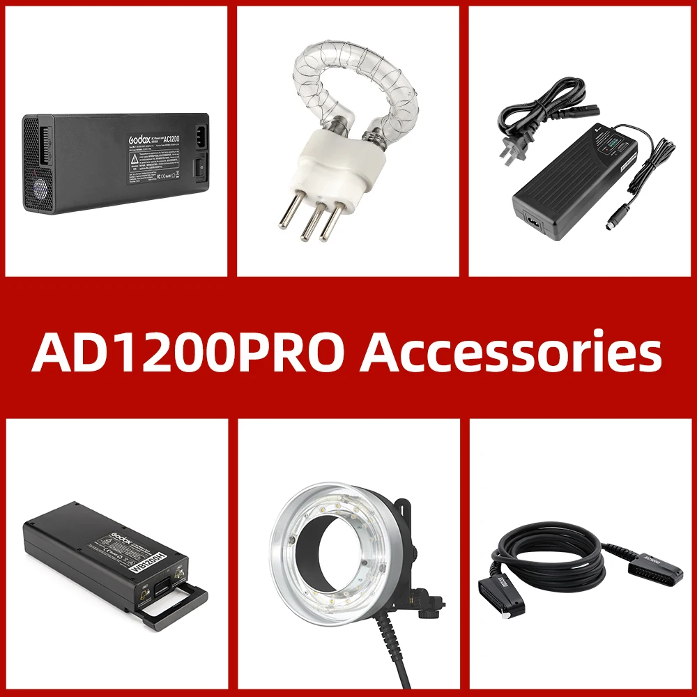 Godox AC1200 Adapter EC1200 forlængerledning R1200 Ring-Flash Hoved AD1200PRO Rør WB1200H Flash Tilbehør til AD1200PRO Flash