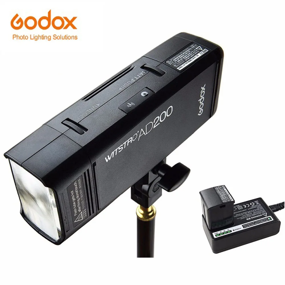 GODOX AD200 200Ws TTL 2,4 G HSS 1/8000s Lomme Udendørs Flash Light Dobbelt Hoved med 2900mAh Lithium Batteri Lommelygte Flash