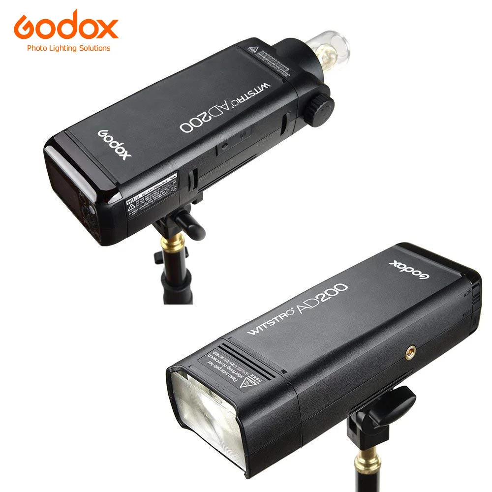 GODOX AD200 200Ws TTL 2,4 G HSS 1/8000s Lomme Udendørs Flash Light Dobbelt Hoved med 2900mAh Lithium Batteri Lommelygte Flash