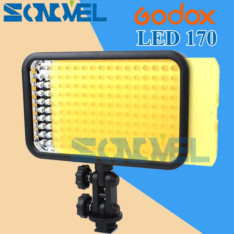 Godox LED170 Video Lampe 170 LED-Lys Belysning 5500-6500K til Canon Nikon Kamera, Videokamera DV