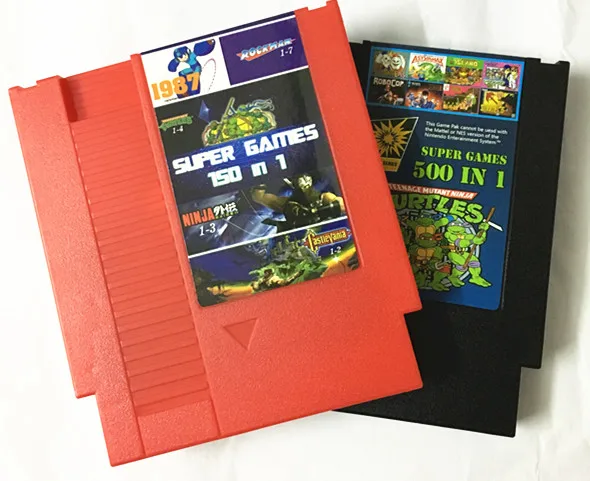 Gratis forsendelse 500 i 1 & 150-i-1 Spil-Carts, For NES 72 Pins Spil Udskiftning af Patronen Plast Shell