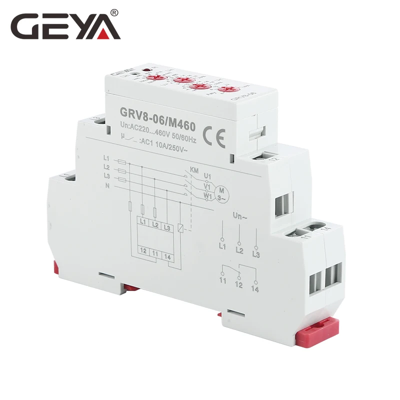 Gratis Forsendelse GEYA GRV8-06 3 Fase Fejl fasefølge Spænding Overvågning Relæ Spænding Sensing Beskyttelse Relæ 460V