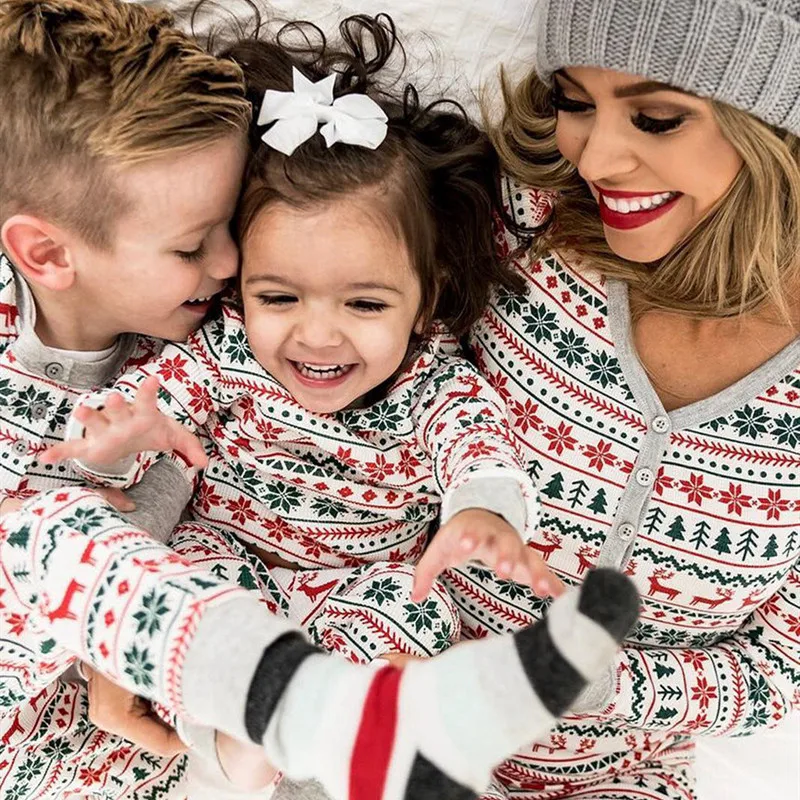 GRATIS FORSENDELSE Jul Pyjamas 2020 Familie på udkig Print Voksne Kvinder, Børn, mænd, Familie Matchende Tøj nattøj Sæt