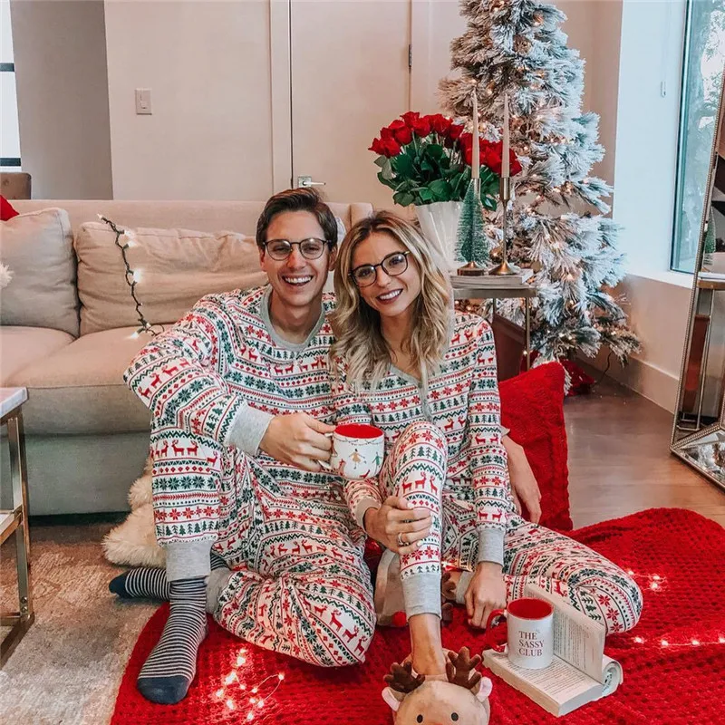 GRATIS FORSENDELSE Jul Pyjamas 2020 Familie på udkig Print Voksne Kvinder, Børn, mænd, Familie Matchende Tøj nattøj Sæt