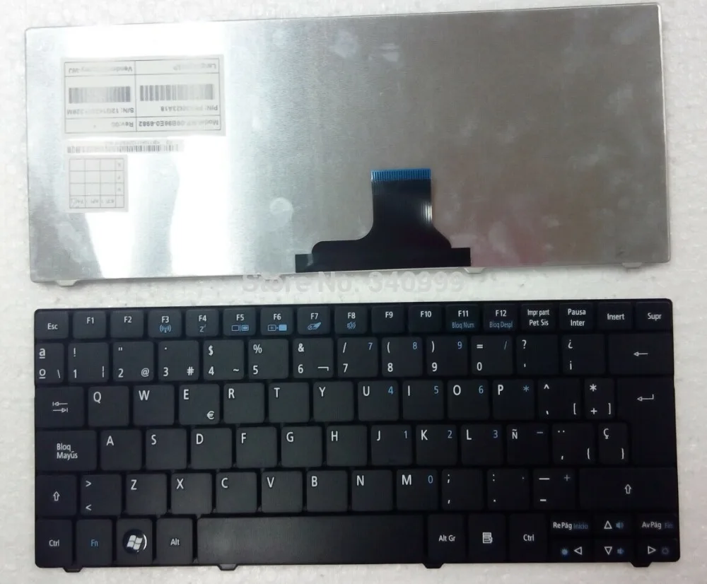 Gratis forsendelse Nye laptop tastatur Til Acer Aspire one 751 751h 752 753 za3 721 722 Tastatur SP spanske Teclado Sort