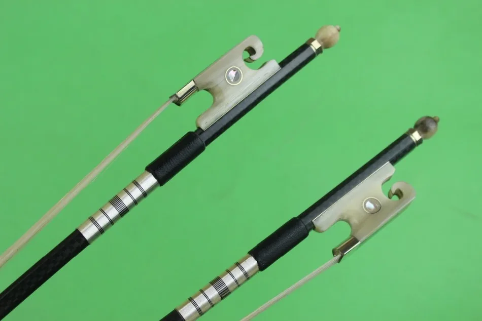 Gratis Forsendelse Nye sort gitter Carbon fiber violin bow 4/4 fuld størrelse Ox horn frog