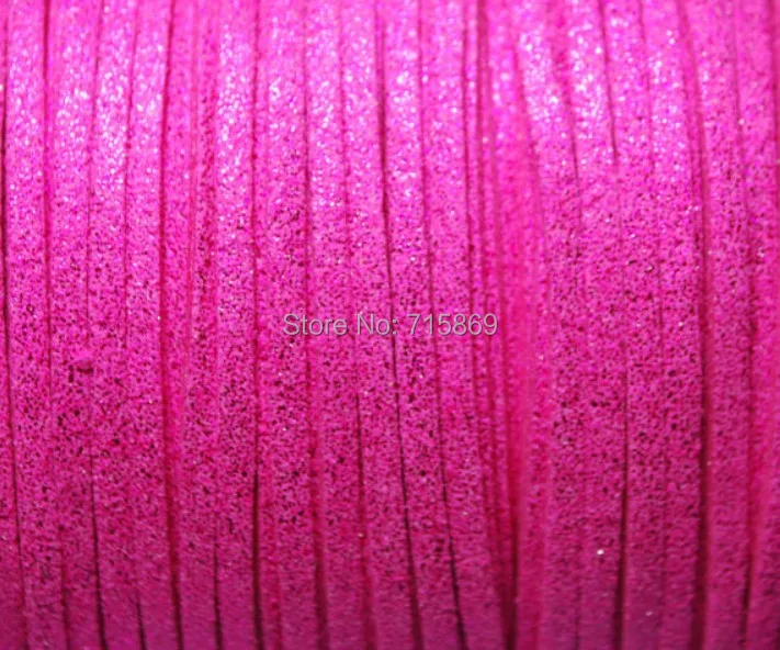 Gratis Shipp Metallisk Hot Pink 3mm *1,5 mm 10mters Fladskærms Faux Ruskind Læder Snor til Smykker og Kunsthåndværk Perler