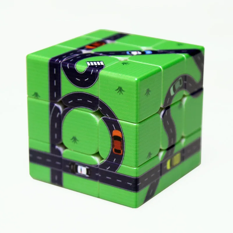 Green Road Personlighed Design 3x3x3 Magic Cube 56*56*56mm Puslespil Legetøj Pædagogisk Legetøj for Børn, Voksne Office-Toy