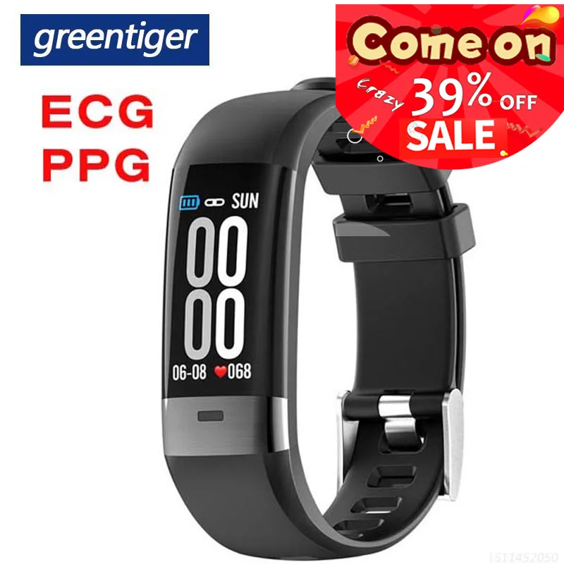 Greentiger G36 Smart Armbånd EKG-PPG Vandtæt puls, Blodtryk Smart Armbånd Fitness Tracker Ring Påmindelse VS G26