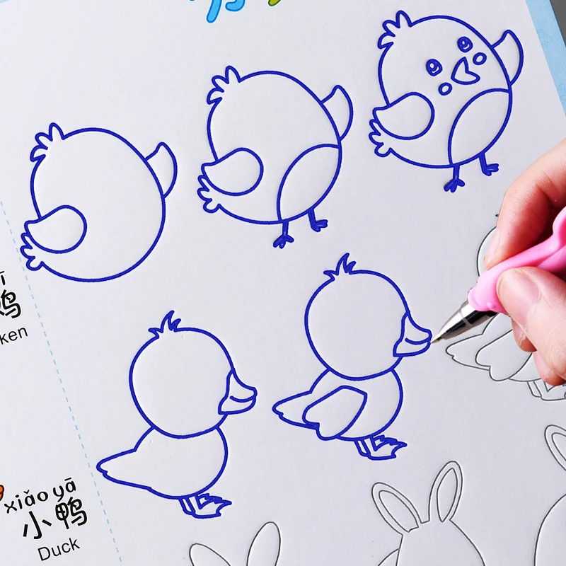 Groove Dyr /Frugt / grøntsager / anlæg Tegnefilm Baby Tegning Book Farvelægning Bøger for Børn Børn Maleri alderen 3-9