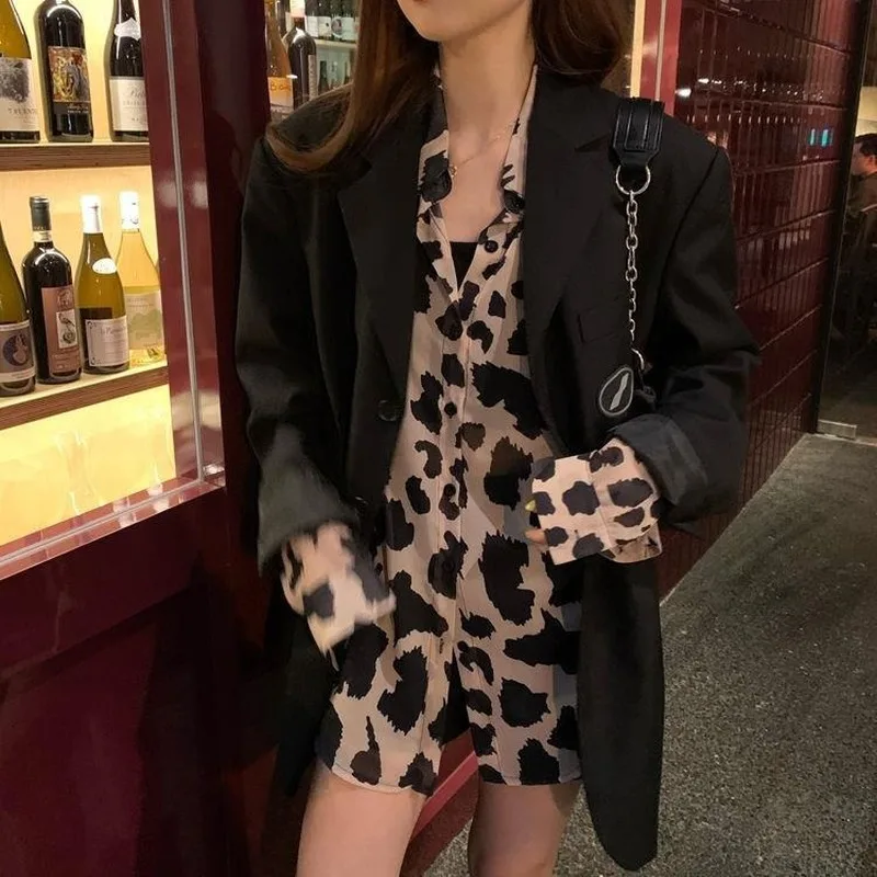 Grundlæggende Jakker Kvinder Plus Størrelse 3XL Leopard Chiffon Tynd Sommer Frakker Dame Sol-bevis koreansk Stil, Mode Fritids-Streetwear Ny