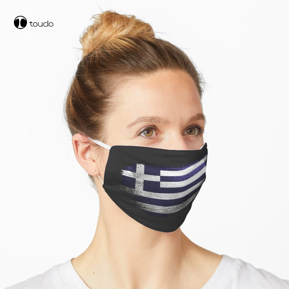Grækenland Penselstrøg Græske Flag Face Mask Filter Lomme Klud Genanvendelige Vaskbar