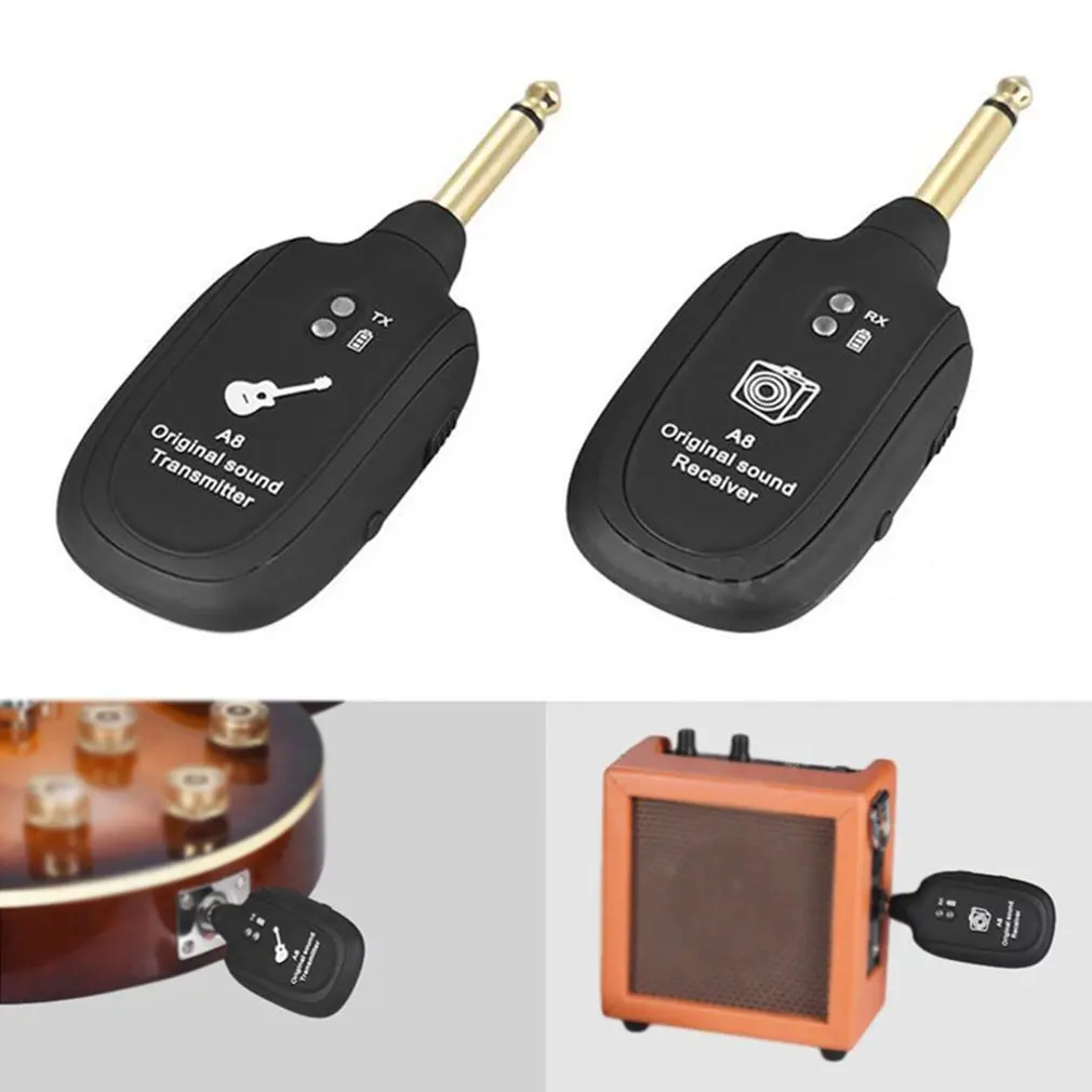 Guitar trådløs transmission system elektrisk guitar trådløse afhentning trådløse transceiver A8 guitar trådløs modtager