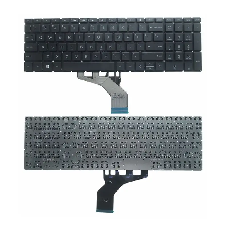 GZEELE Ny amerikansk engelsk tastatur TIL HP 15-DA 15-DB 15-DX 15-DR 250 G7 255 G7-sort