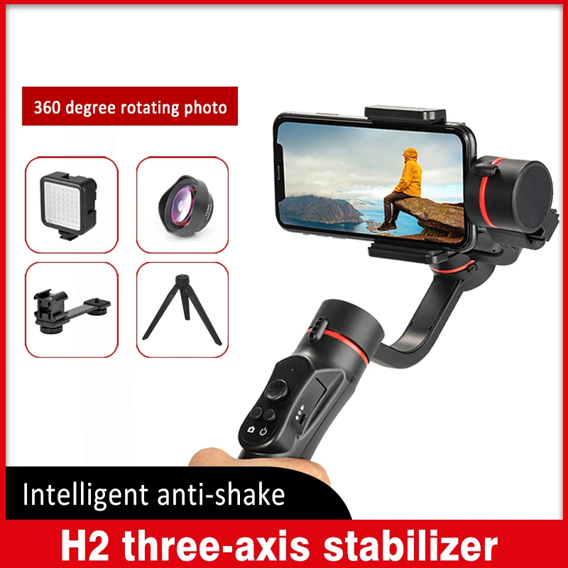 H2 Håndholdte Gimbal Stabilizer 3-Akse USB-Opladning Optage Video af Universal Justerbar Retning Smartphone Vlog Live-Action-kamera