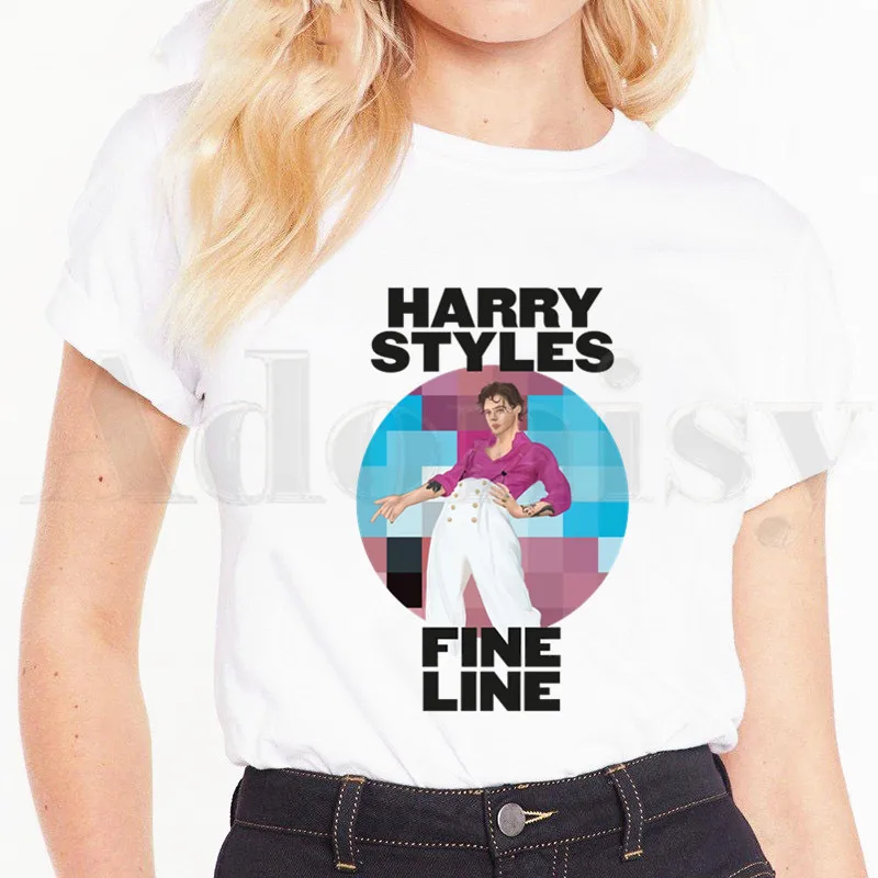 Harry Styles Fin Linje, koreanere Hip Hop Kvinder T-Shirt Harajuku Kvindelige kortærmet T-shirt til Sommeren Tshirt Tøj