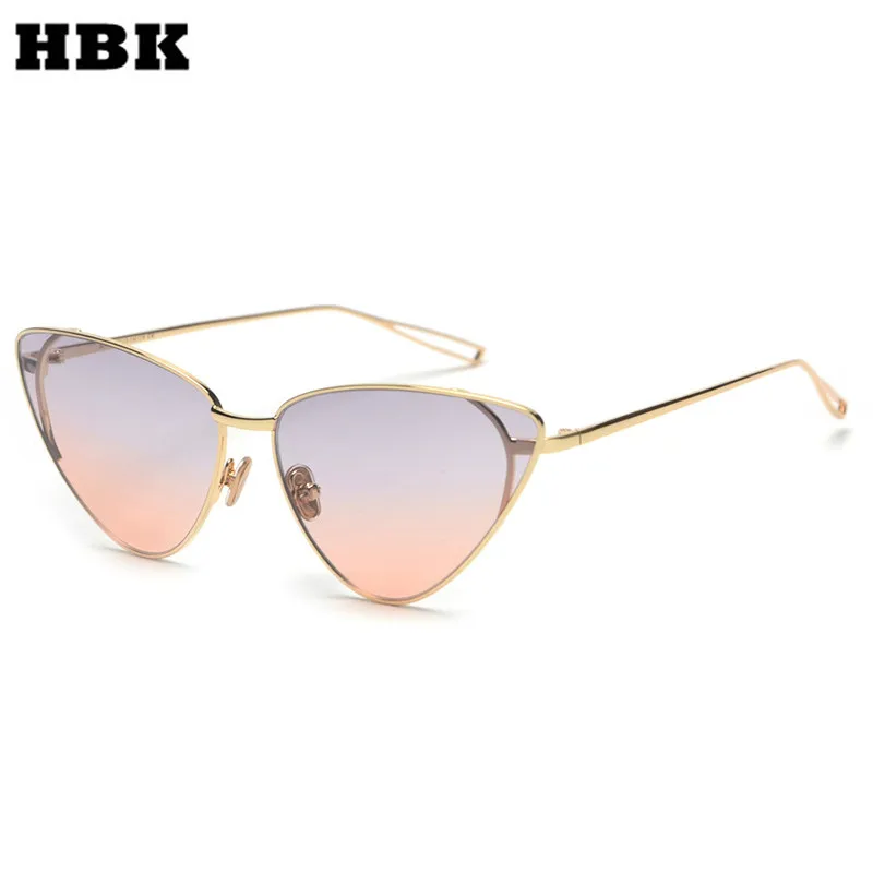 HBK Damer Mode Små Cateye Solbriller 2019 Ny Trekant Sød Sexet Retro Cateye solbriller Kvinder Mænd Vintage Briller UV400