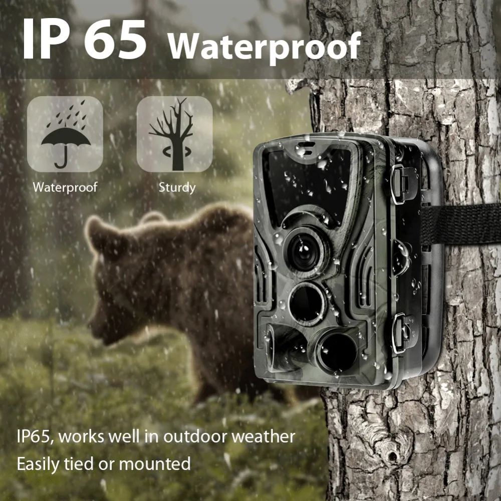 HC801A Jagt 16mp Kamera 1080p Ip65 Nat Version Trail Kameraer, Foto-Fælder 0.3 s Udløse Vandtæt Dyreliv Trådløse Kamera